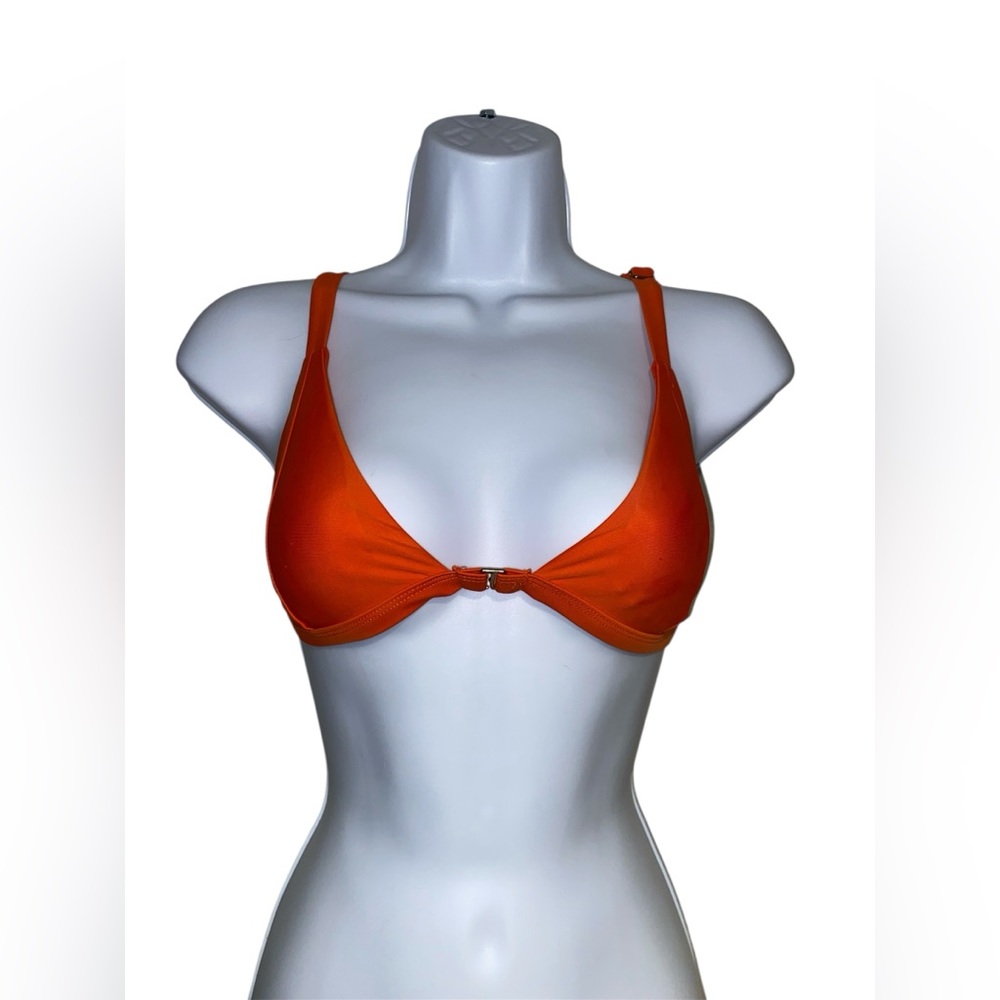 orange bikini top with removable padding